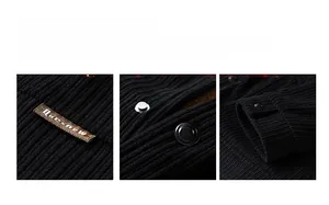 Detailed close-up of black corduroy fabric texture and matte metal snap buttons on jacket