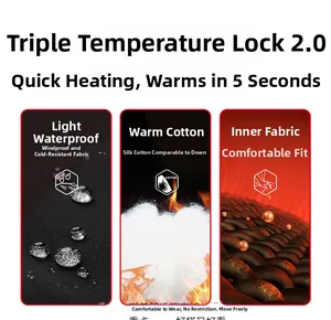 Three-layer windproof jacket fabric detail with rapid heating and thermal insulation