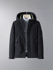 Men Hooded Padded Jacket Winter Warm Thickened Windproof Outerwear Casual Workwear Parka Coat With Multiple Pockets