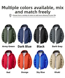 Grid display of lightweight hooded windbreaker jackets in eight different vibrant colors