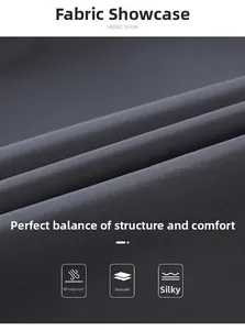 Macro shot of dark grey windproof fabric texture for men business executive jacket
