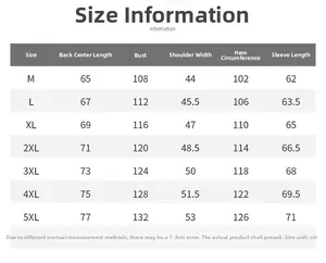 Detailed size guide table for men business jacket with measurements from size M to 5XL