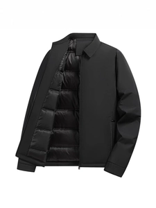 Piumino invernale da uomo 90% piuma con colletto baseball e finitura opaca