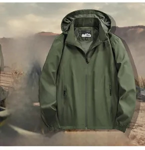 Detail view of durable men's outdoor jacket showing underarm vent and color options
