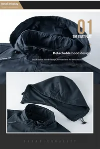 Detail view of the detachable hood design and breathable mesh lining of the outdoor jacket