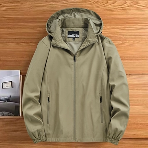 Men Casual Outdoor Hooded Jacket Windproof Breathable Detachable Hood Workwear Outerwear Spring Autumn Fashion Male Coat