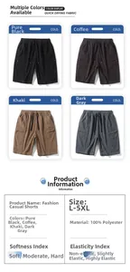 Quick-drying breathable corduroy shorts for men in four colors with a sizing chart detail