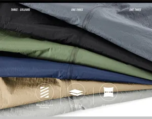 Macro detail of breathable fabric texture and color options for men's sun jacket