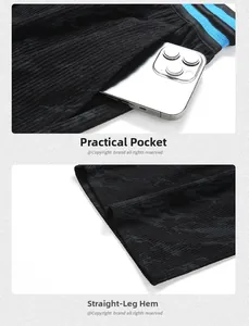 Dettaglio delle tasche utility e del taglio dritto dei pantaloncini di velluto