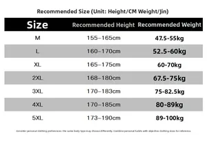 Size chart for men's leather jacket showing height and weight recommendations in detail