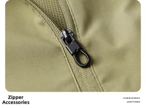 Detail eines Premium-Reißverschlusses mit Kordelzug und Netzfutter an der Outdoorjacke