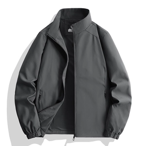 Herren Stehkragen Outdoor Jacke Winddicht Casual Windbreaker Mit Reißverschlusstaschen Atmungsaktiv Polyester Sportjacke Mantel