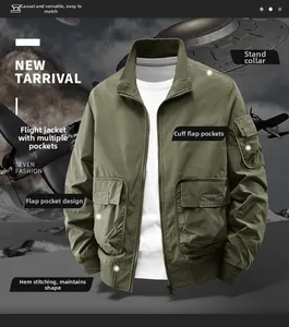 Olive green flight jacket detail with tactical sleeve pocket and ribbed knit cuffs