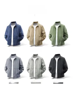 Detailed color selection of men's lightweight outdoor sun protection jackets in six colors