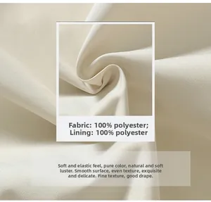 Makrotextur des cremefarbenen Gewebes aus 100% Polyester für die Herrenweste