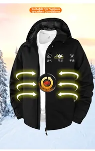 Detail of a black hooded outdoor jacket showing breathable and waterproof fabric technology