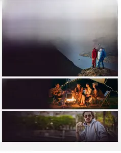 Outdoor waterproof jacket shown in mountain hiking and urban leisure scenes