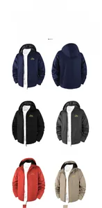 Detailed grid view of waterproof hooded outdoor jackets in five diverse color options