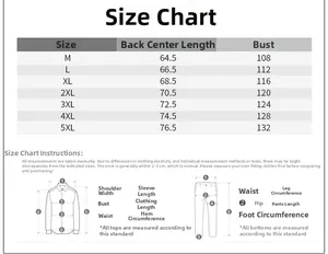 Detailed size chart for quick-dry fishing vest from M to 5XL with measurements