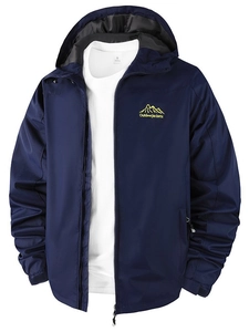 Men's Hooded Outdoor Jacket Lightweight Waterproof Windproof Windbreaker Mountain Logo Nylon Casual Sport Coat Outwear