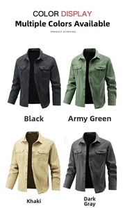 Detailed grid showing four colors of men's long-sleeve outdoor tactical shirts