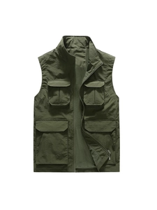 Herren Outdoor Utility Weste Mit Vielen Taschen Leicht Atmungsaktiv Schnelltrocknend Stehkragen Angeln Fotografie Arbeitsweste
