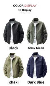 Detailed grid view showcasing four available colors for the men's 3D stand collar jacket