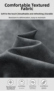 Close-up of durable dark grey fabric texture with soft drape and breathable material