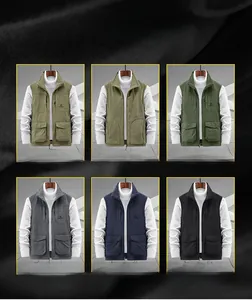 Grid view showing five colors and reversible fleece lining of the men's utility vest