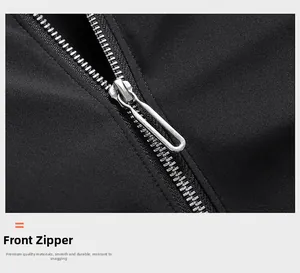 Macro shot of durable silver metal zipper on a casual black men's jacket with clear texture