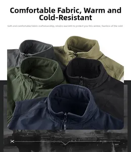 Detailansicht der winddichten Outdoor-Westen in fünf Farben mit Fleece-Futter und Stehkragen