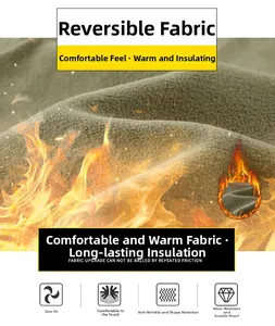 Detail of olive green fleece fabric showing the warm texture and anti-wrinkle properties