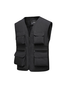 Men's multi-pocket quick-dry fishing vest for outdoor photography with mesh lining