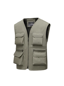 Men's outdoor multi-pocket quick-dry fishing vest for hiking and photography