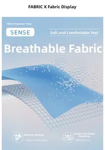 Macro detail of 100% polyester fabric showing breathable moisture-wicking technology