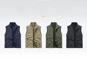 Detail showing four colors of windproof and waterproof outdoor multi-pocket fishing vests