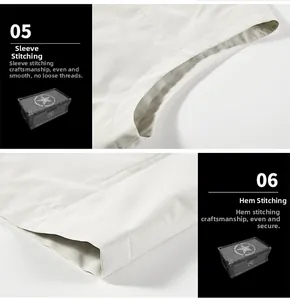Détail des coutures doubles durables sur les emmanchures et l'ourlet de ce gilet