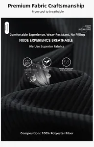 Macro shot of black pleated fabric texture made of 100% durable and breathable polyester