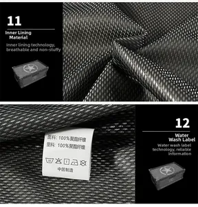 Détail de la doublure en maille nid d'abeille respirante du gilet en 100% polyester