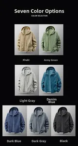 Men's lightweight hooded sun protection jackets available in seven assorted colors