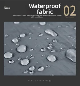 Macro detail of high-efficiency water-repellent grey fabric with round water droplets