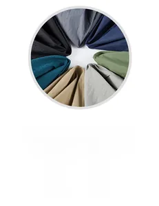Close-up of high-performance sun protection fabric in various colors and 3D textures