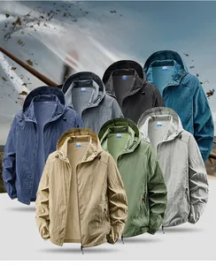 Men's hooded sun protection jacket in seven colors for outdoor fishing and hiking