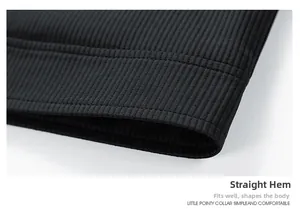 Detailed macro view of the solid black shirt jacket straight hem with ribbed texture