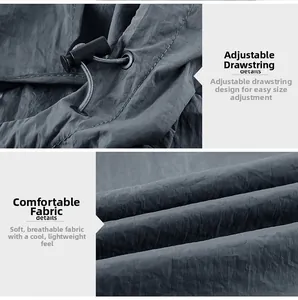 Detail of adjustable buckle and breathable ice-feeling fabric on sun protection jacket