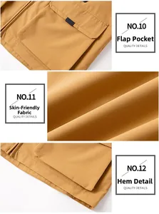 Detail view showing tactical vest flap pocket, skin-friendly fabric and hem stitching