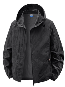 Men's Hooded Sun Protection Clothing Lightweight Breathable Outdoor Fishing Jacket UPF50+ Windbreaker Jacket For Men