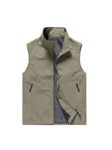 Men's outdoor utility vest with breathable mesh lining and secure zipper pockets