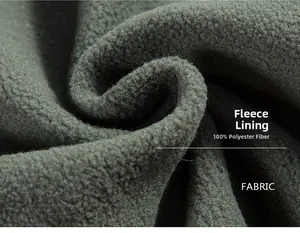 Detailed close-up of warm fleece lining and durable polyester fabric on winter vest