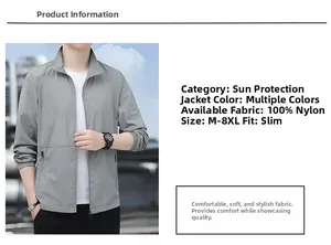 Detailansicht der leichten UV-Schutzjacke aus Nylon mit Reißverschlusstaschen für Herren